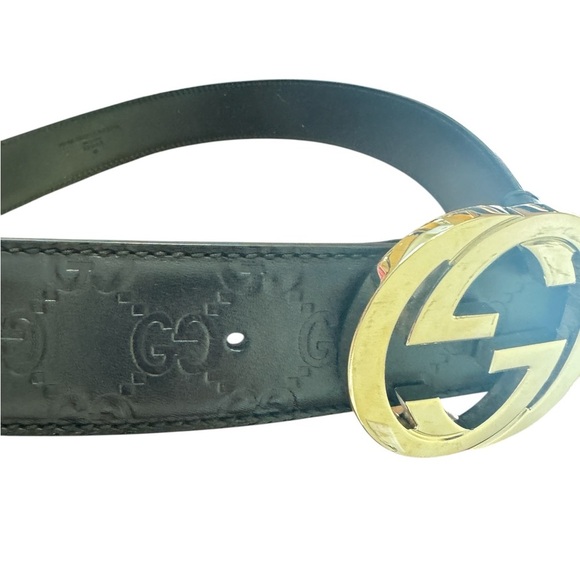 Gucci black belt with interlocking G’s buckle. Size 85 - Picture 3 of 4